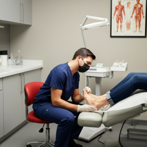 Podiatrist Examining Foot for Metatarsalgia