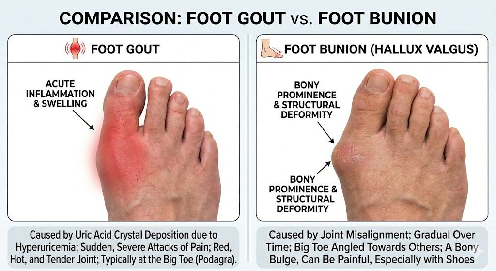 Foot Gout vs Bunion